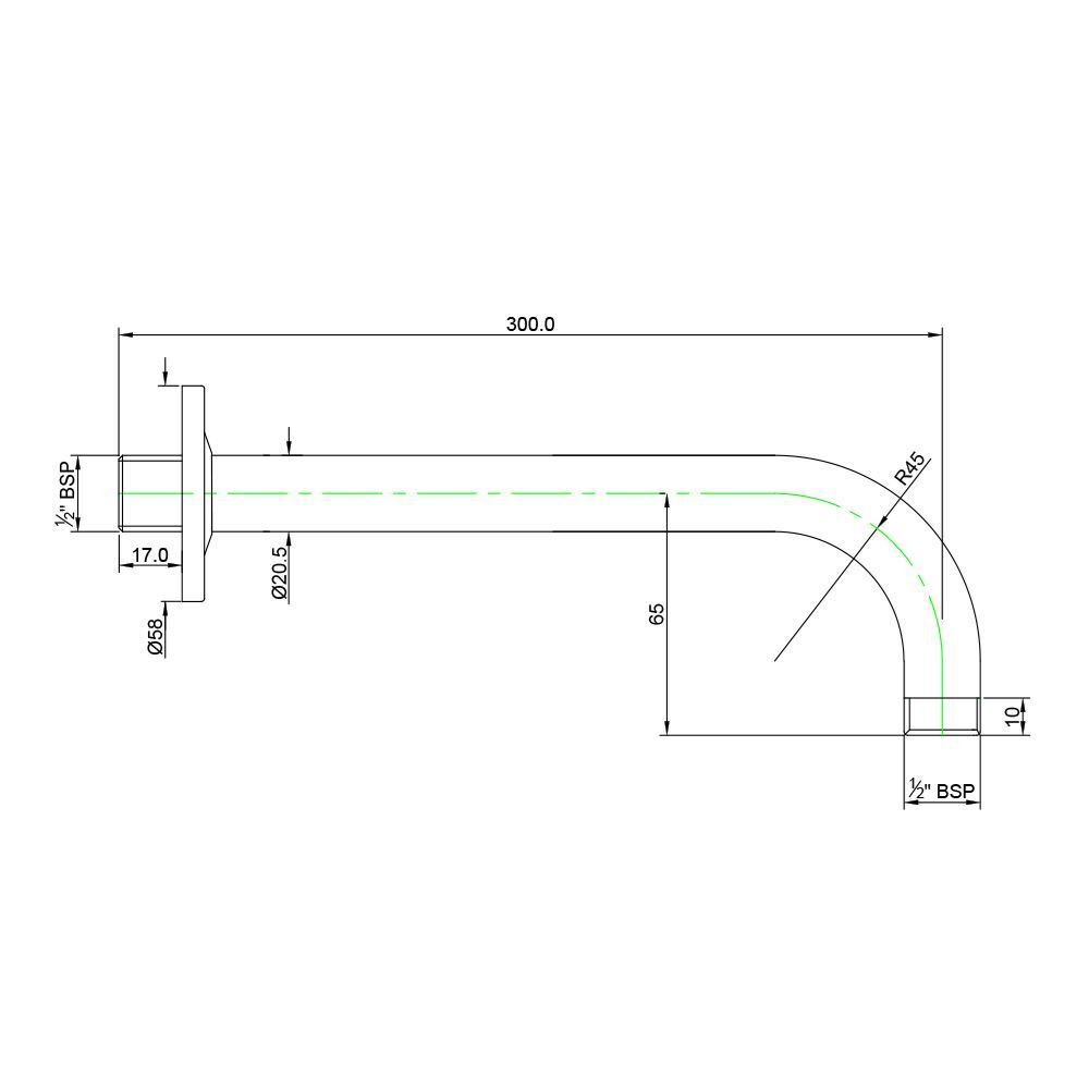 Кронштейн верхнего душа SHA-CHR-479L300S