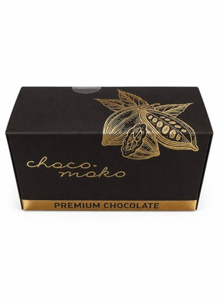 Шоколад "choco-moko" фигурный "Ассорти": шоколад молочный с клубничной начинкой, шоколад молочный с апельсиновой начинкой, шоколад темный с фисташковой начинкой, шоколад темный с мятной начинкой