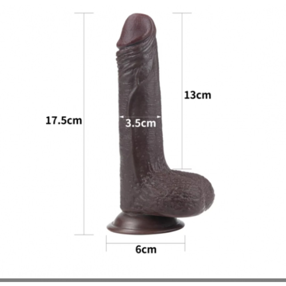 Реалистичный фаллоимитатор Lovetoy (17,5×3,6 см) с двойной плотностью черный