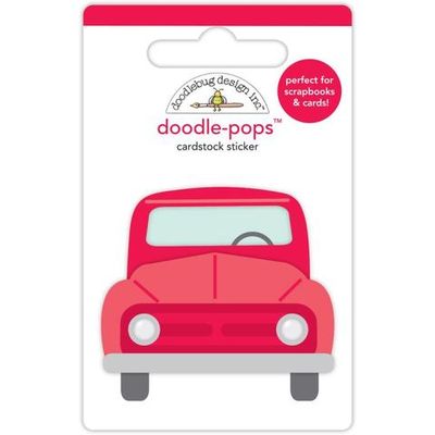 Паф-стикер Красная машинка Doodlebug Doodle-Pops 3D Stickers