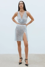 Стразовая юбка Glass Midi Skirt