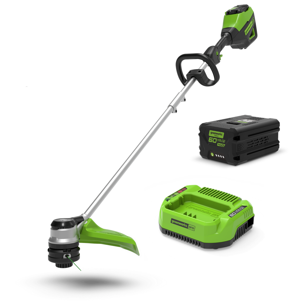 Аккумуляторный триммер Greenworks GD60LTК5, 60v, 40 см, (2108307UB), с аккумулятором 5 А·ч и зарядным устройством