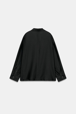 ZARA РУБАШКА НА ЗАПАХ С КАРМАНАМИ — ZW COLLECTION, ЧЕРНЫЙ