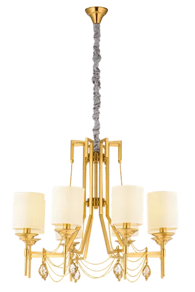 Люстра подвесная NewRgy 8697/8LT BRASS, 8×40 Вт, латунная