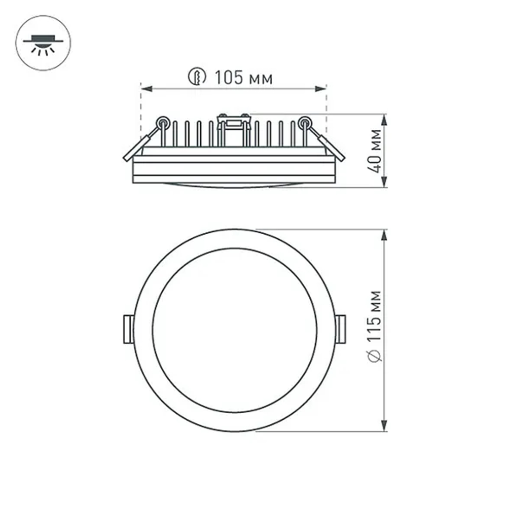 Светодиодная панель LTD-115SOL-15W Day White (Arlight, IP44 Пластик, 3 года) 020709