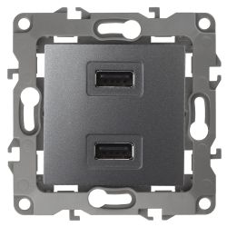 12-4110-12 ЭРА Устройство зарядное USB, 230В/5В-2100мА, IP20, Эра12, графит | Эра 12