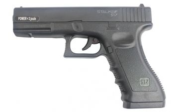 Пистолет пневм. Stalker S17G (аналог "Glock17") к.4,5мм, металл-пластик, 120 м/с, черный, картон.коробка