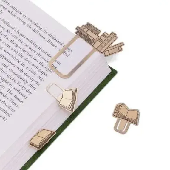 Bookminders Brass Page Markers - Tumbling Books