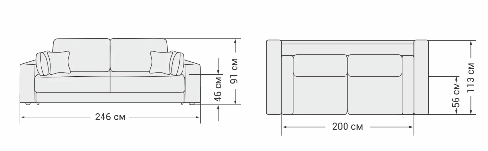 Диван Босс Прайм Велюр Монолит латте