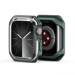 Чехол-бампер с зелеными вставками от Dux Ducis для часов Apple Watch 44мм для моделей 4, 5, 6 и SE, серия Tamo Series Case