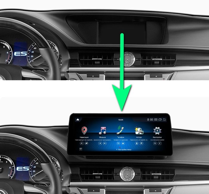 Магнитола для Lexus ES250 2012-2015 (взамен монохром экрана) - Kuberg SF-16ESL монитор 12.3" в стиле BMW на Android 13, Быстрая, CarPlay, 4G SIM-слот