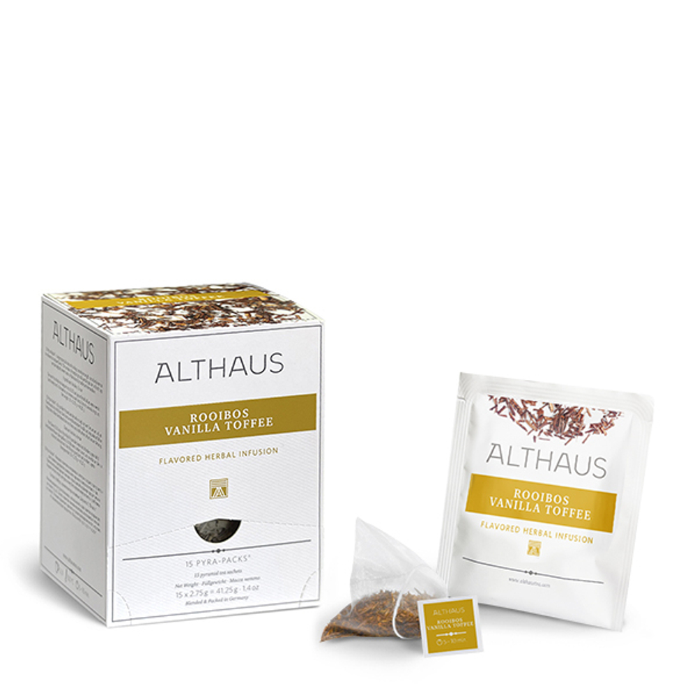 Чайный напиток травяной Althaus Rooibush Vanilla Toffee в пирамидках, 15 шт