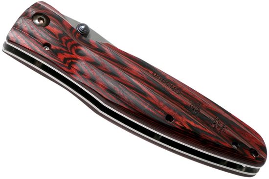Складной нож Mcusta Ieyasu Tokugawa Damascus Staminawood Handle MC-0183D c клинком из стали VG-10 San Mai (Laminated Stainlesss Damascus) рукоять дерево