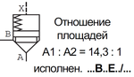 LC32B00E7X/V - Логический клапан (патрон) Ду32, соотношение площадей B = 14.3:1 (кольцо = 7%), давление открытия 0 бар, E = без демпфера, уплотнение V = FKM