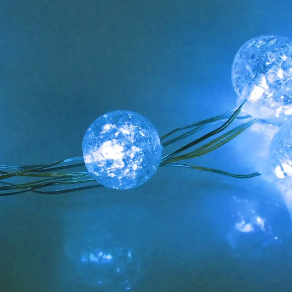 Гирлянда для дома «Жемчужина» на батарейках 2,0 м 20 ламп LED, d-1 см, 3 реж,, IP-20, Голубой
