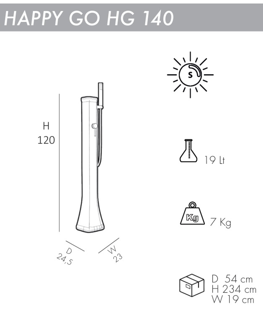 Душ солнечный для ног Arkema Happy Go HG 140, антрацит