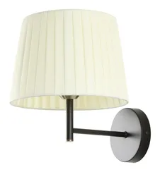 Светильник настенный NewRgy 6047AWL ANTIQUE BRASS+MATT BLACK+BEIGE, 40 Вт, чёрный и бежевый