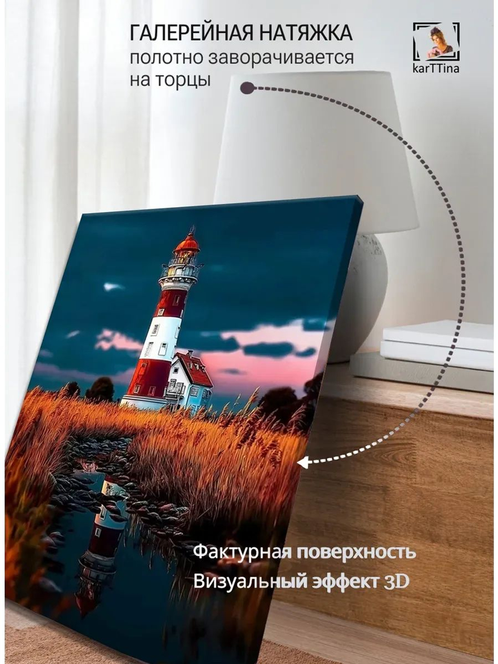 Картина "Уютный берег", на стену для интерьера 30х40см 1шт.