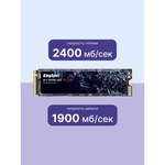 SSD KingSpec NE 1Тб, M.2 2280, NVMe, Retail, TLC, PCIe3.0, Чтение:2200мб/с, Запись:1800мб/с (NE-1TB-2280)