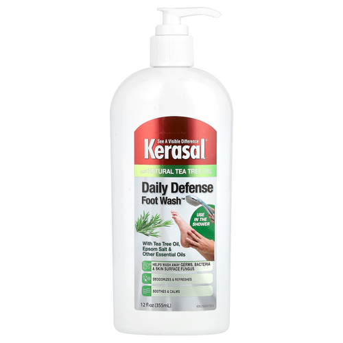 Kerasal, Daily Defense Foot Wash ™, с маслом чайного дерева, английской солью и другими эфирными маслами, 355 мл (12 жидк. унц.)