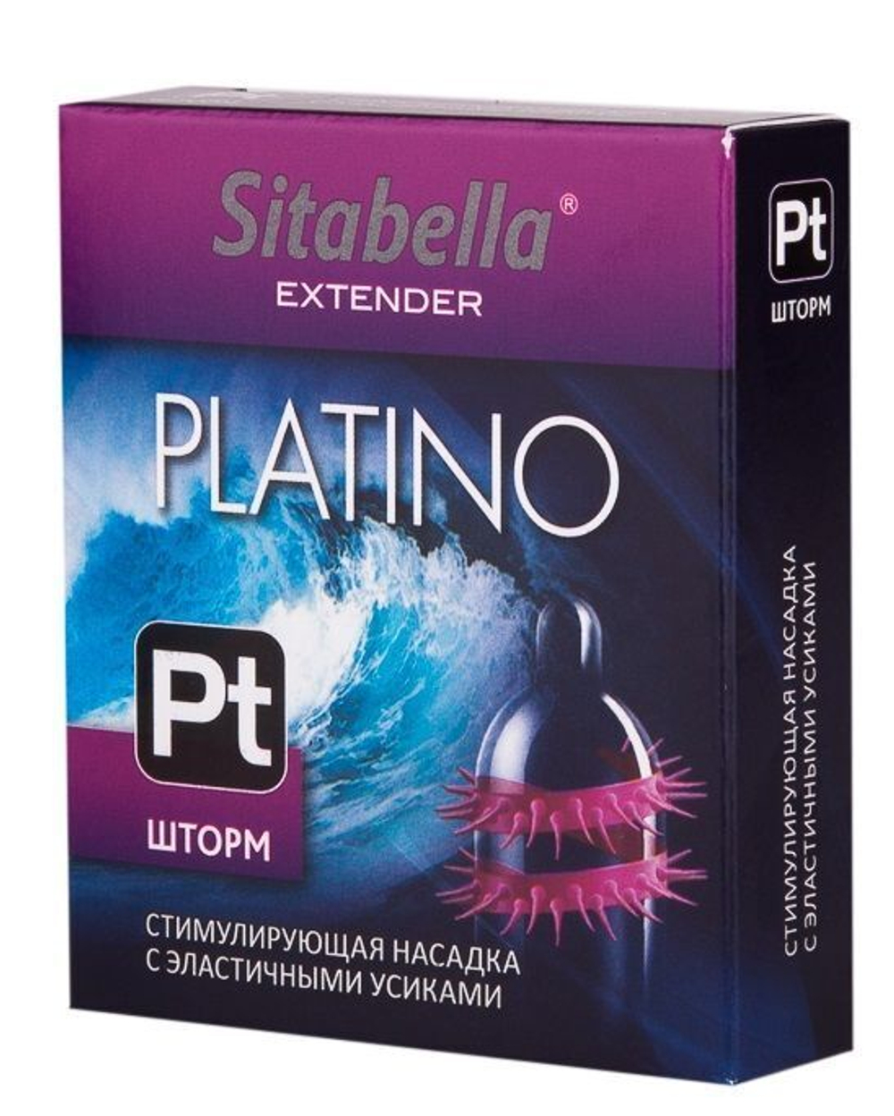 Стимулирующая насадка со спиралью из усиков Platino Шторм