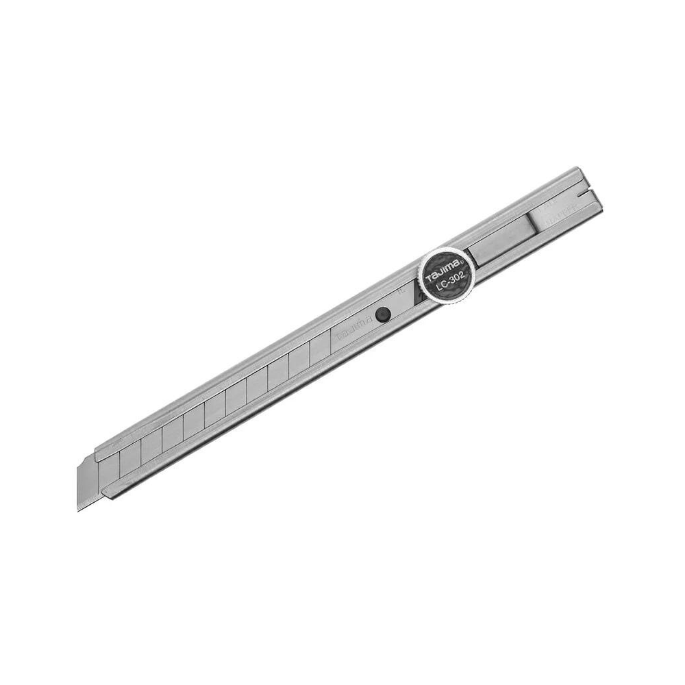 Новинка! Технический нож японский легкий из нержавеющей стали TAJIMA LC-302 Precision Craft Stainless Steel ширина лезвия 9 мм, ручная фиксация, 3 лезвия LC302