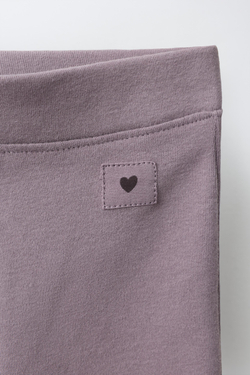 ZARA ЛЕГИНСЫ FLARE С НАШИВКОЙ, СЕРО-ЛИЛОВЫЙ