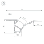 Профиль FANTOM-W45-BEVEL-2000 WHITE (Arlight, Алюминий)