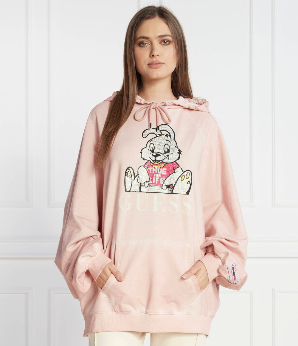 Худи xbrandalised leon washed bunny GUESS - пудро-розовый(W3BQ03 K9R31)