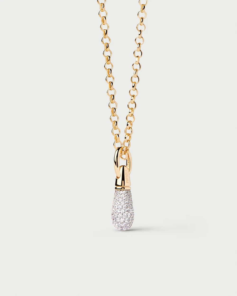 Подвеска Pav Drop серебро 925 пробы покрытое золотом
