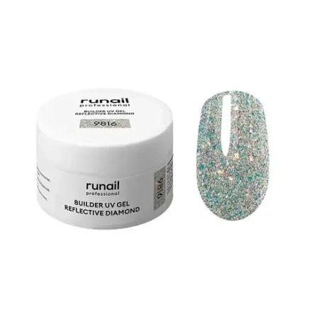 Runail Моделирующий УФ-гель светоотражающий №9816 BUILDER UV GEL REFLECTIVE DIAMOND, 15г
