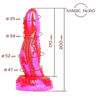 Красный фантазийный фаллоимитатор с чешуйками 20см Bior Toys Magic Hero MH-13035