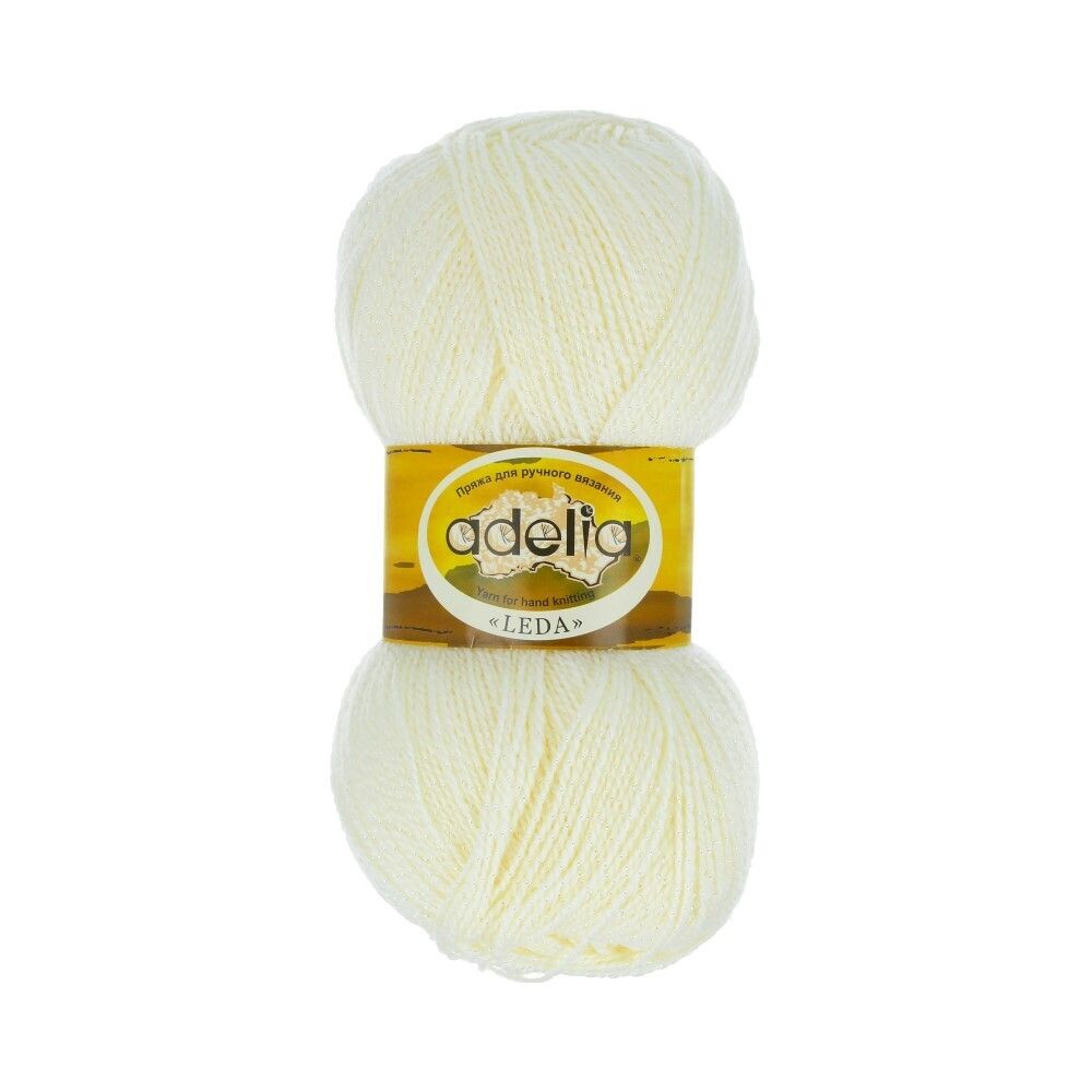 Пряжа Adelia Leda / уп.5 мот. по 100г, 340м, 200 молочный Пряжа Adelia Leda / уп.5 мот. по 100г, 340м, 200 молочный