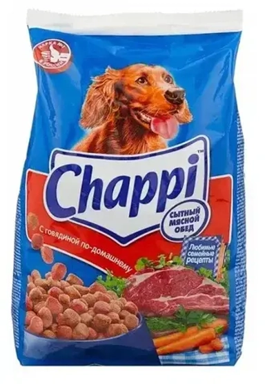 Корм д/взр.собак CHAPPI Сытный мясной обед с говядиной д/всех пород сух. (Россия) 15кг