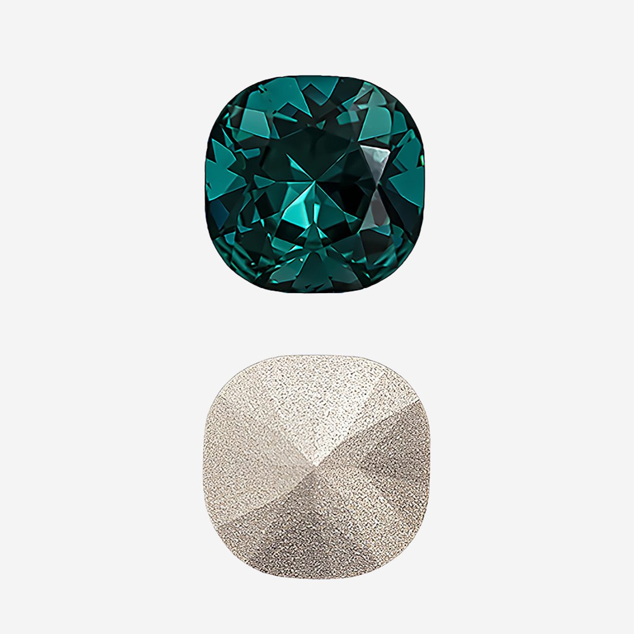 Кристалл Кушон (Сushion), оттенок "Голубой Циркон"/"Blue Zircon", 12мм