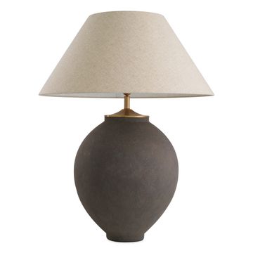 Eichholtz Table Lamp Moon Jar, Taupe Finish / Brushed Brass Finish