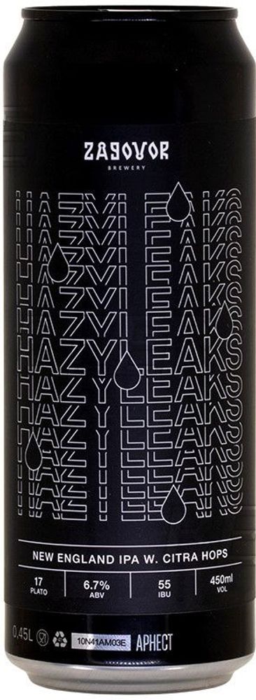 Пиво Заговор Хэйзиликс / Zagovor Hazyleaks 0.45 - банка