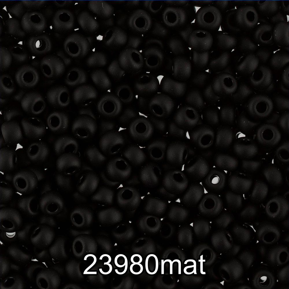 Бисер Gamma 8/0 (2.9 мм), 50 г (10х5 г), H660mat черный мат. (23980/1), круглый 2