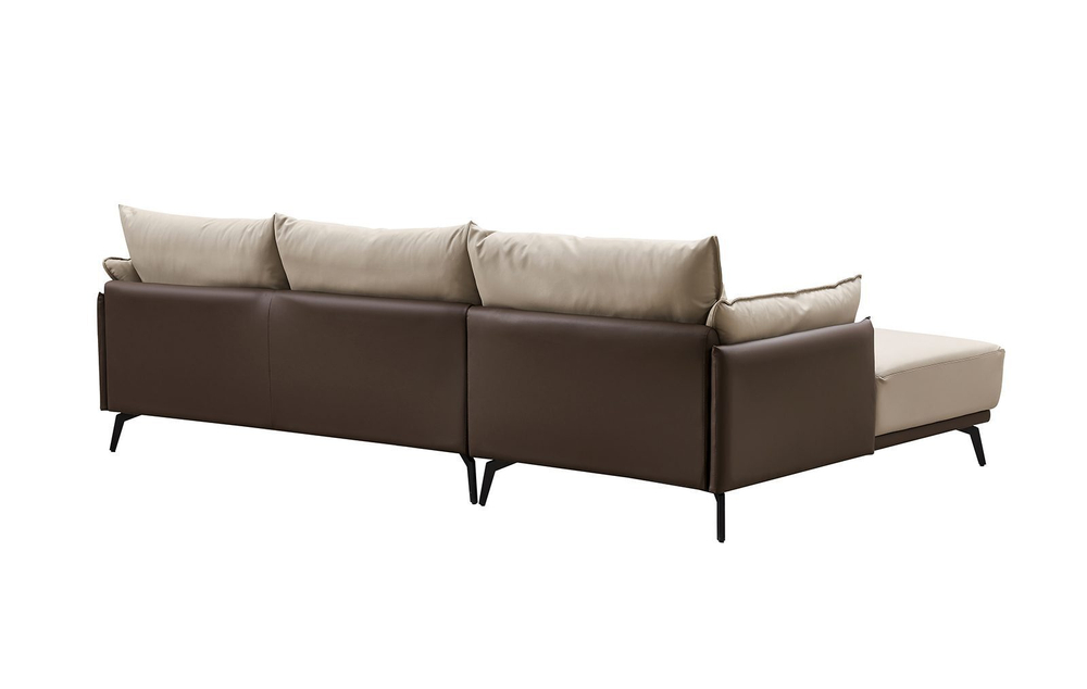 Диван ELEGANTE NAPPA SF015 угловой (3-х местный левый угол) бежевый/коричневый