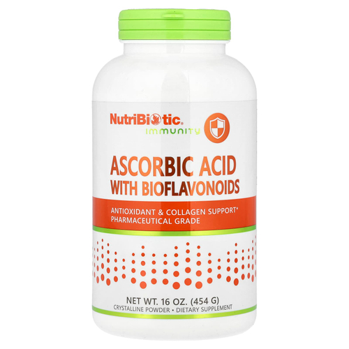 NutriBiotic, Immunity, аскорбиновая кислота с биофлавоноидами, кристаллический порошок, 454 г (16 унций)