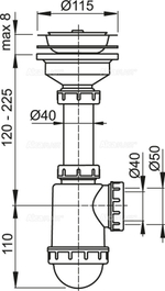 Сифон для мойки AlcaPlast A446-DN50/40