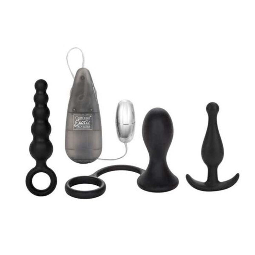 Анальный набор для мужчин Prostate Training (Цвет: черный с серебряным)