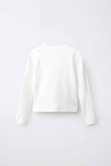 ZARA ФУТБОЛКА В РУБЧИК С ВЫШИВКОЙ И ЖЕМЧУЖИНАМИ, БЕЛЫЙ