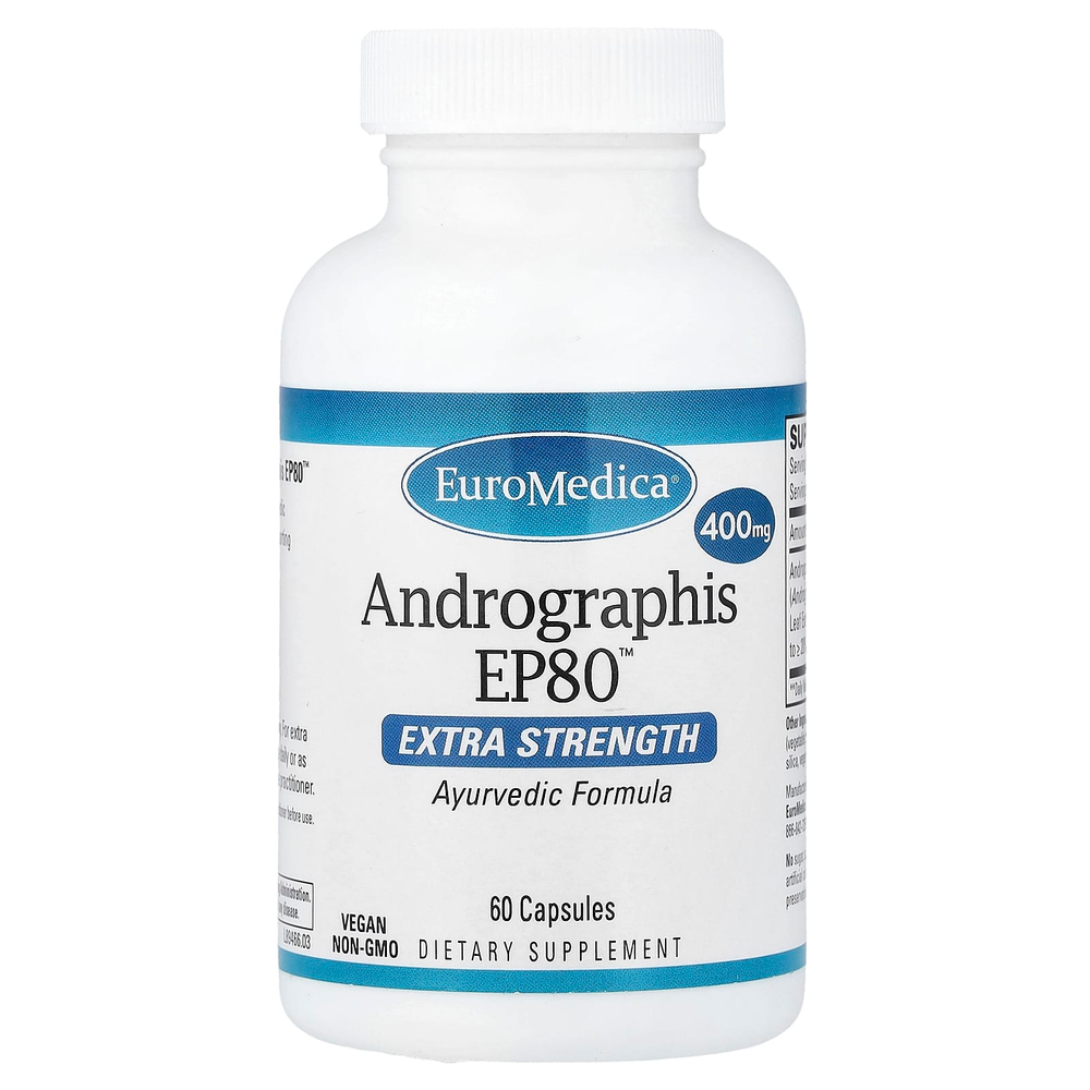 EuroMedica, Andrographis EP80™, 400 мг, 60 капсул