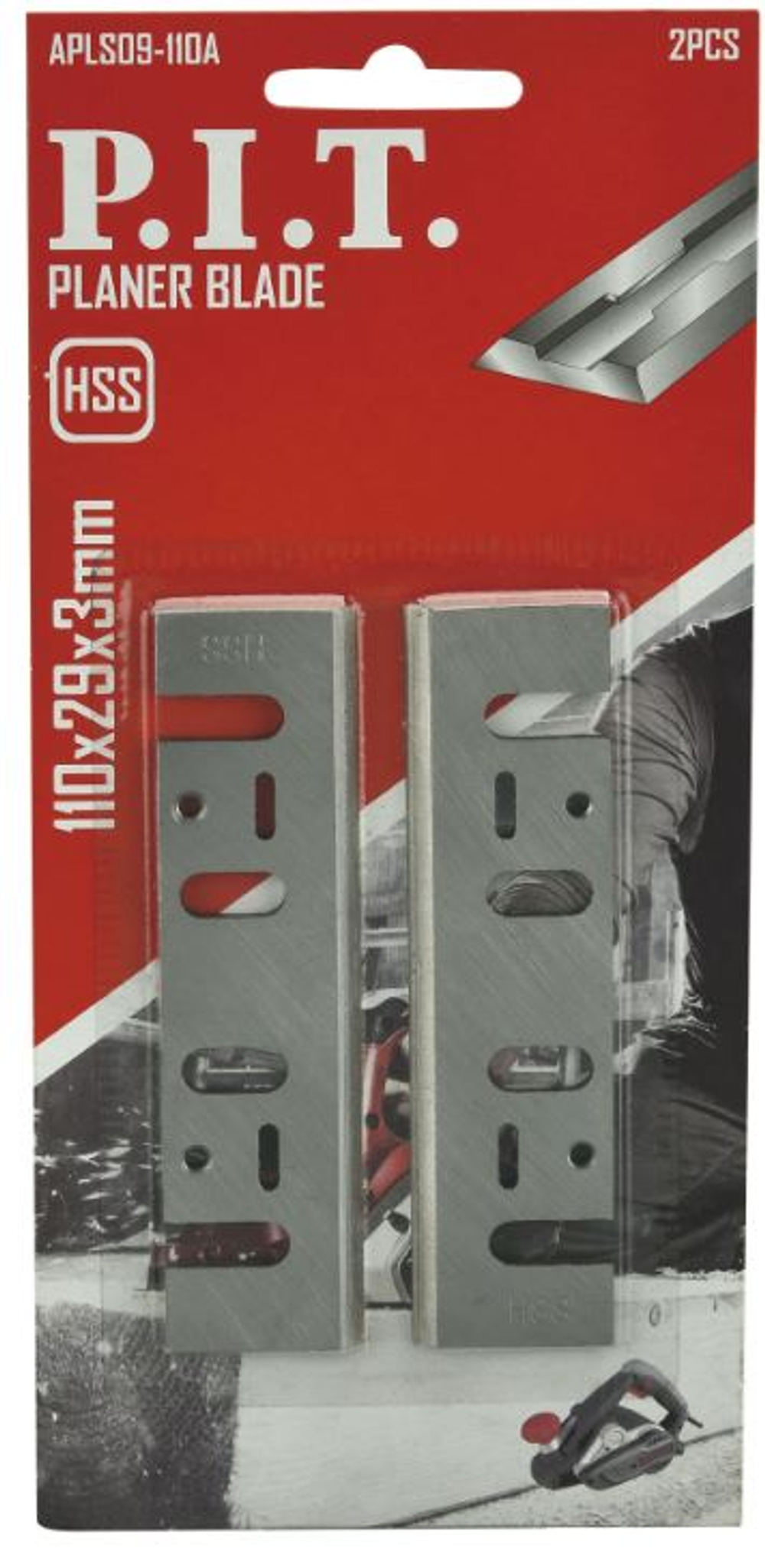 Ножи для рубанка  110x29х3,0 мм, 2 шт, HSS (APLS09-110A) P.I.T.