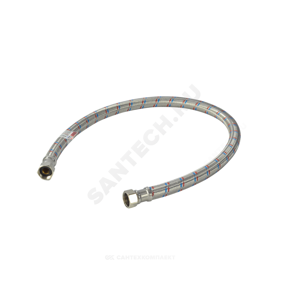Подводка гибкая для воды нержавеющая оплетка ГИГАНТ 1/2" г-г L=0.6м AQUALINE 04933