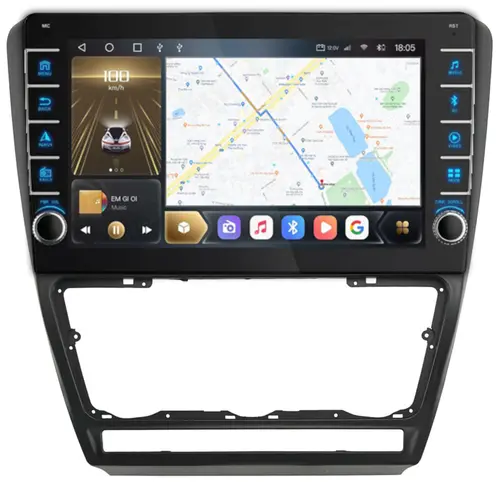 Магнитола для Skoda Octavia A5 2004-2013 - Kuberg OL-1920 (кнопки и крутилки), Android 12, Быстрая, CarPlay, 4G SIM-слот