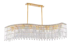 Люстра подвесная NewRgy 2670E/8A GOLD+CLEAR, 8×40 Вт, золотая и прозрачная