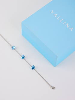 Браслет Миражи с голубыми кристаллами Swarovski