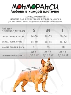 Попона для французского бульдога мопса